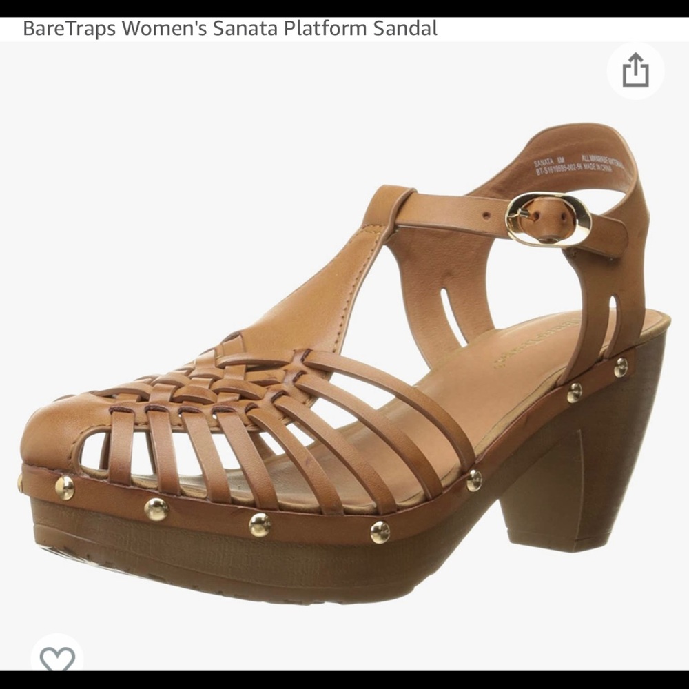 BareTraps Sanata Tan Brown Platform Fisherman Clog Sandals 7